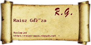 Raisz Géza névjegykártya